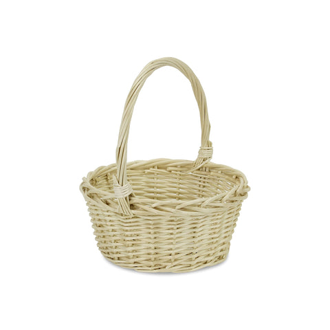 Rounded brown handle basket