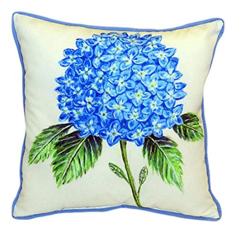 Betsy Drake Dick's Hydrangea Indoor/Outdoor Pillow, 18" x 18"