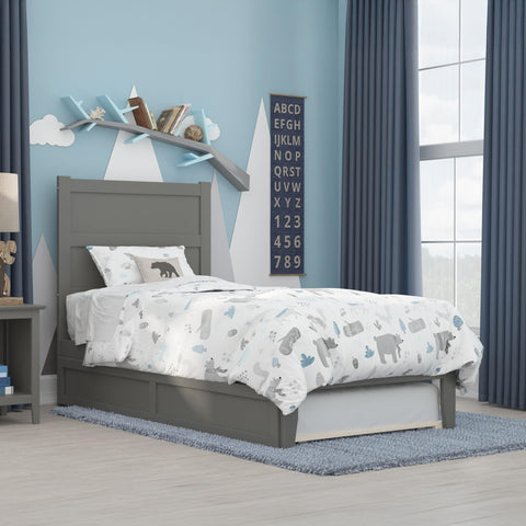 AFI, NoHo Twin Platform Bed with Twin Trundle, Grey