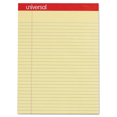 Universal 10630 Perforated Edge Writing Pad, Legal/Margin Rule, Letter, Canary, 50-Sheet (12 pads per pack) , 8.5" x 11.75"