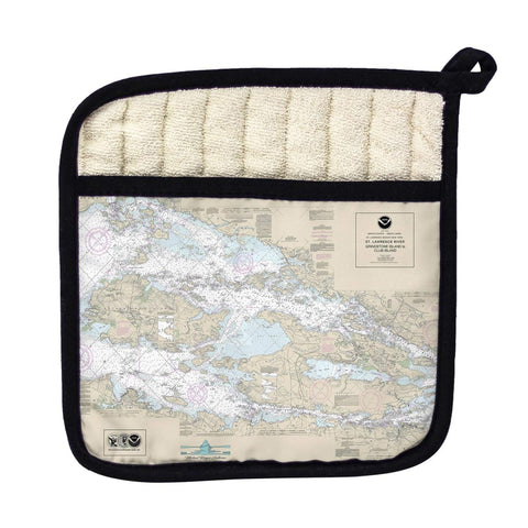 Betsy Drake PT795 St Lawrence River - Grindstone Island to Club Island NY Nautical Map Pot Holder