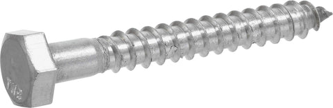 Hillman 832090 1/2 x 6-Inch Stainless Steel Hex Lag Screws, 25-Pack