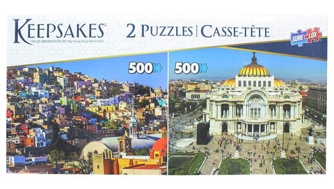 Set of 2 Keepsakes 500 Piece Jigsaw Puzzles | Mexico City/Barranquilla