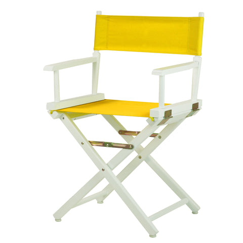 Casual Home 200-01/021-34 18" White Frame-Gold Canvas Director Chair Classic Height, WhiteFrame