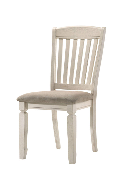 Acme Furniture Fedele Side Chair in Tan Fabric & Cream Finish