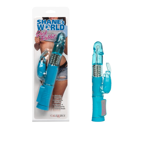 CalExotics Novelties Shane's World Jack Rabbit Vibrator, Blue