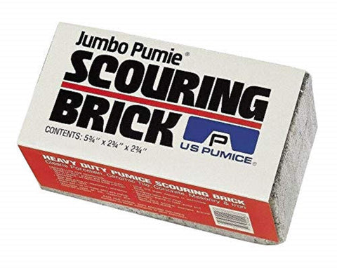 PUMIE JUMBO U.S Pumice Scouring Brick, Large Scale Heavy Duty Pumice Cleaning Brick for Flat Top Grills, Griddle Stains & Grease, Jumbo Pumice Cleaning Bar for Rust, Tiles & Pools - JPS-12 (Pack of 1)