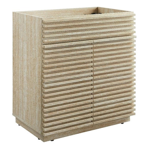 Modway Render Faux Travertine Slatted Bathroom Cabinet in Travertine