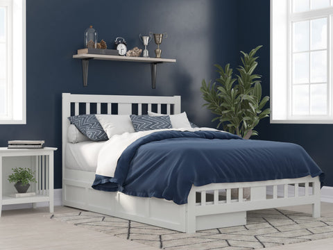 Tahoe Full Bed with Footboard and 2 Drawers in White
