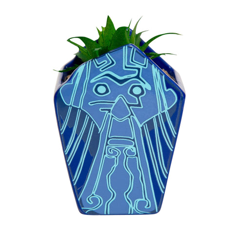 Silver Buffalo Disney Atlantis: The Lost Empire Stone Face 4-Inch Ceramic Mini Planter with Artificial Succulent | Cute Small Flower Pot, Faux Indoor Plants