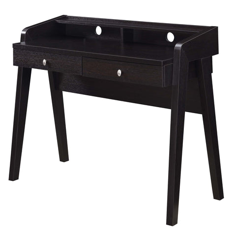 Convenience Concepts Newport Deluxe 2-Drawer Desk with Shelf, Espresso
