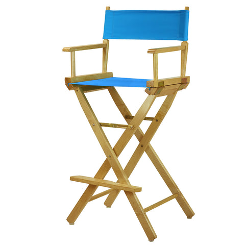 Casual Home 230-00/021-27 Director Chair 30" - Bar Height Natural Frame/Turquoise Canvas