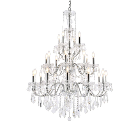 Elegant Lighting Value St. Francis 24 Light Chrome Chandelier Clear Royal Cut Crystal - Finish:Chrome - Finish:Chrome - Finish:Chrome - Finish:Chrome - Finish:Chrome Chrome