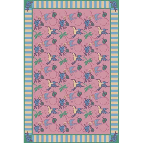 Joy Carpets Kaleidoscope Flights of Fantasy Whimsical Area Rugs, Rose