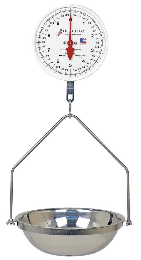 Hanging Dial Scale, 20 Lb Capacity, Fish Pan, Double Dial