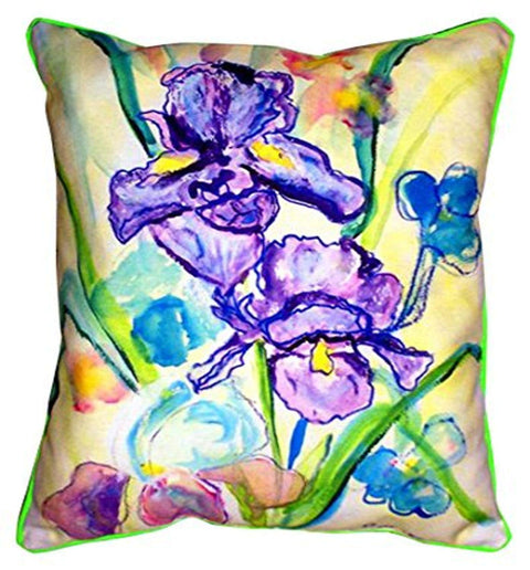Betsy Drake ZP942 Two Irises Indoor/Outdoor Pillow, 20" x 24", Multicolor