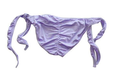 SpicySpot Lycra Lined Tie Sides Ruched Scrunch Back Panty, Lavender