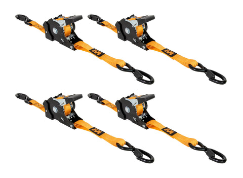 Muddy 1"X10" Retractable Ratchet Straps/Orange/4-Pack