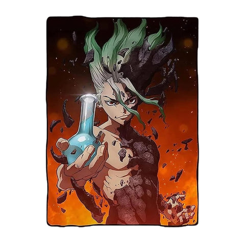 JUST FUNKY Dr. Stone Senku Ishigami 45 x 60 Inch Fleece Throw Blanket