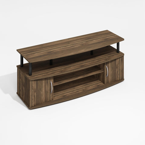Furinno JAYA Large Entertainment Center Hold up to 55-IN TV Brown Walnut/Black