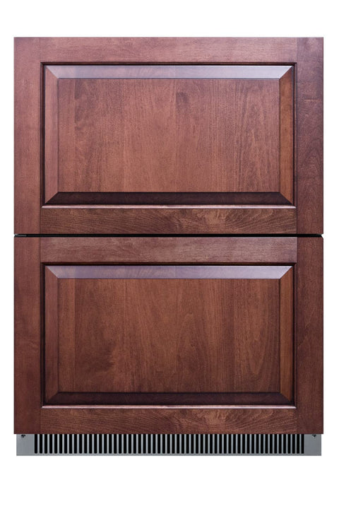 24Inch wide indoor/outdoor ADA compliant panel-ready drawer refrigerator in stainless steel