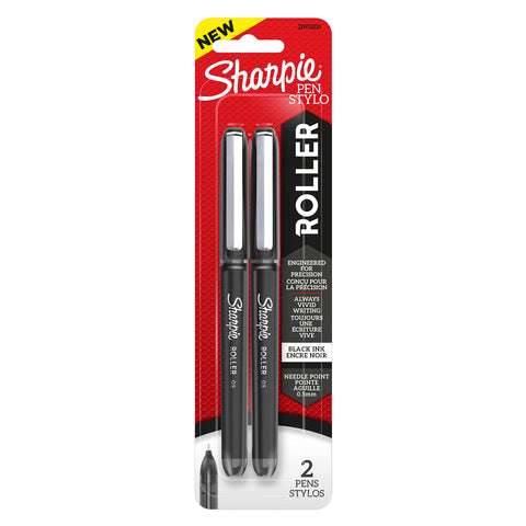 Newell Brands SHARPIE Rollerball Pen Retractable 2pk Black