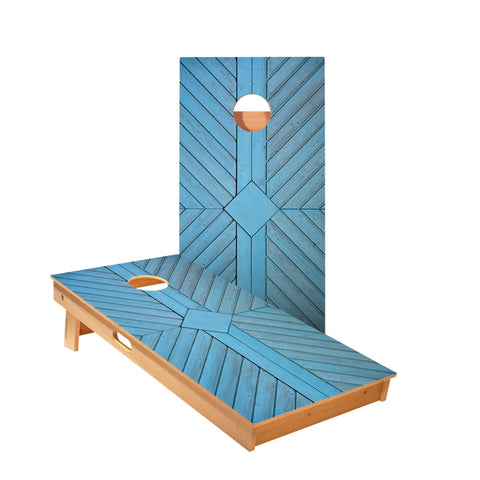 Skip's Garage Blue Panel Wood Cornhole Boards - Includes (2) Boards (Resin Bags) + NO Additional Accessories