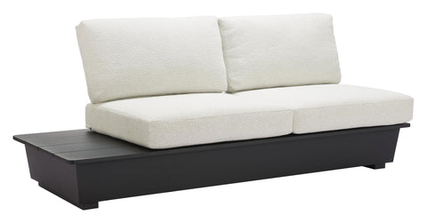 Zuo Tien LHF Loveseat Beige, Beige Sofa, Modern Style, Patio Furniture, Outdoor Fabric, Seats up to 2, Aluminum, Outdoor Living, 78.7" W x 32.5" D x 33.5" H, Non-Stackable