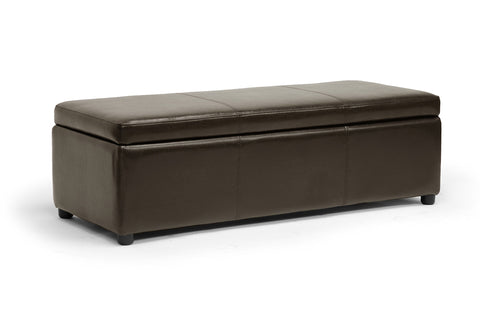 Baxton Studio Dennehy Modern Ottoman,Dark Brown