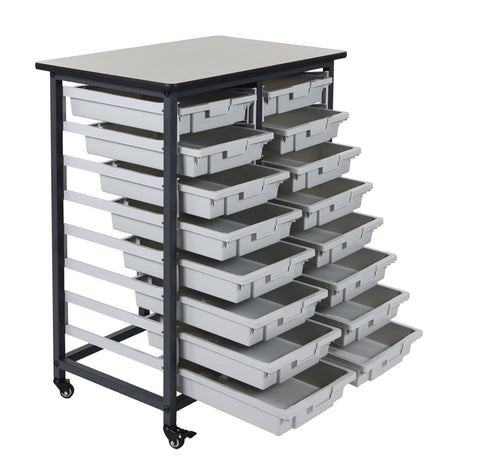 LUXOR MBS-DR-16S Mobile Bin System - Double Row Grey 20 L x 30 75 W x 37 5 H