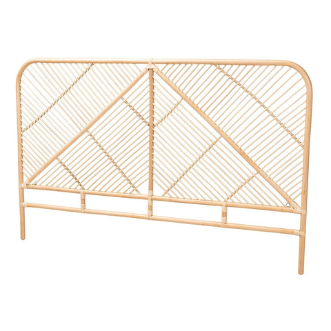 Baxton Studio Walid Natural Brown Rattan Queen Size Standalone Headboard