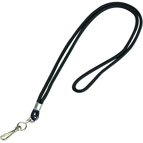 BOX USA BLY100 Standard Lanyard with Hook, 38", Black (Pack of 24)