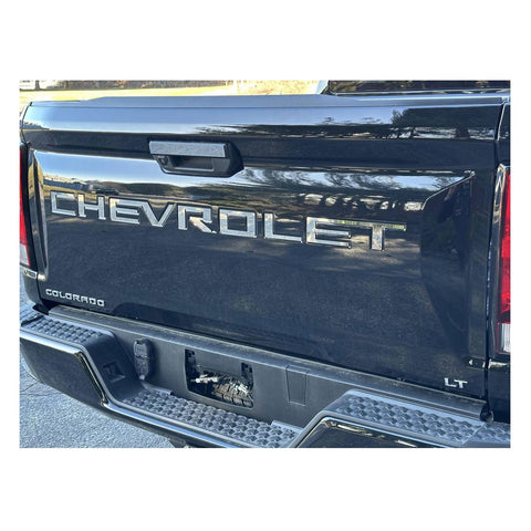 QAA Part SGR63150 is a 7 Piece Stainless Steel Tailgate Letter Insert, Rear Tailgate That is Compatible with Chevrolet Colorado 2023-2024