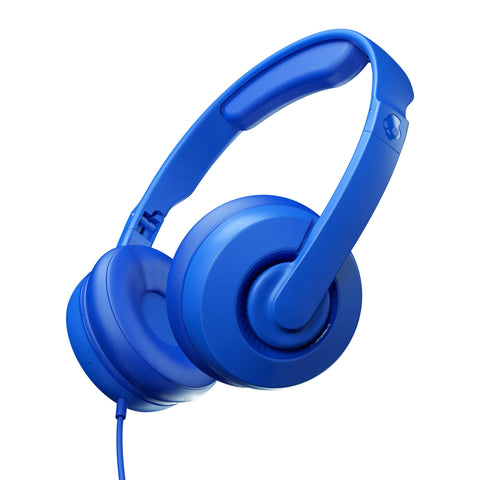 Skullcandy Cassette Junior On-Ear Wired Headphones, Volume-Limiting Audio, Foldable Lightweight Design, Designed for Kids 6+, Convenient for Travel with 3.5mm Plug, Built-in Microphone - Cobalt Blue