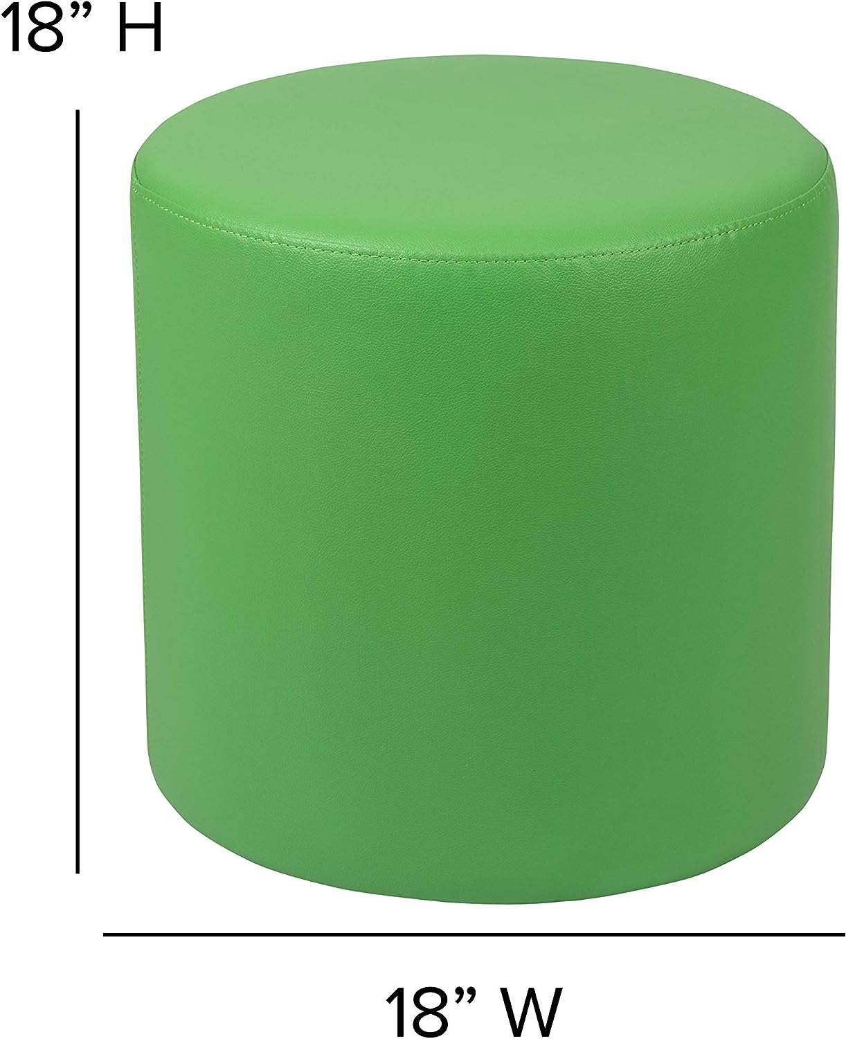 Flash Furniture Nicholas Soft Seating Flexible Circle for Classrooms and Common Spaces - 18" Seat Height (Green)