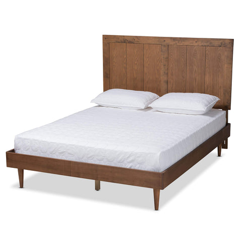 Baxton Studio Nicola Beds (Platform), Ash Walnut
