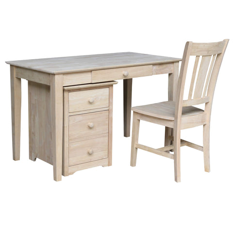 International Concepts Two Drawer OF-41 Desk and Chair File cabinet, Unfinished