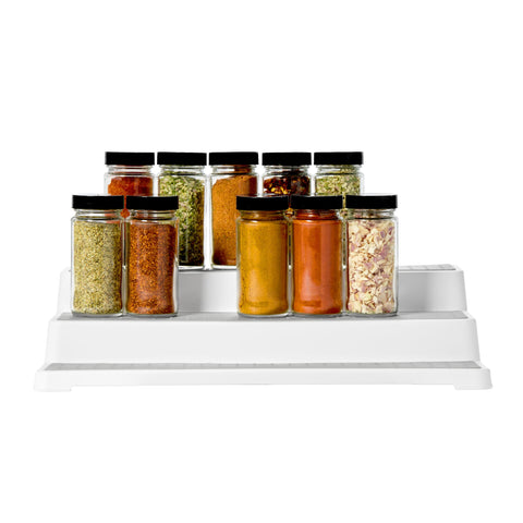 madesmart Shelf Organizer - White | CABINET COLLECTION | 3-Tier Cabinet, Pantry, or Countertop Organizer | Soft-grip Lining and Non-slip Fee | BPA-Free