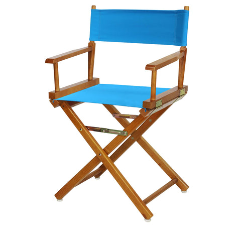 Casual Home 200-55/021-27 Director's Chair Canvas 18" - Classic Height Honey OakFrame/Turquoise