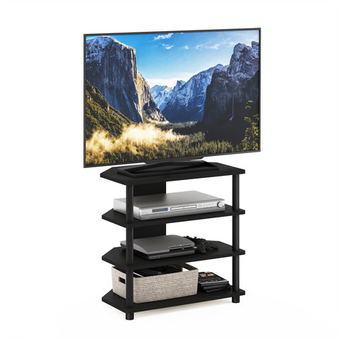 Furinno Econ Easy Assembly 4-Tier Petite TV Stand Blackwood