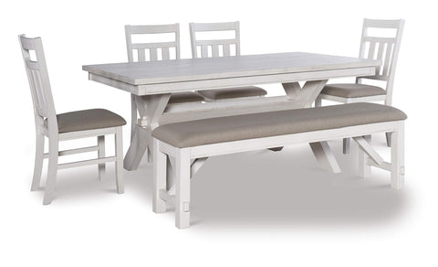 Powell Turino Distressed White 6 PC Dining Set