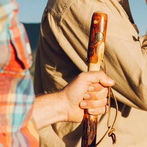 Brazos Rustic Wood Walking Stick, Twisted Hickory, Traditional Style Handle, for Men & Women, Made in The USA