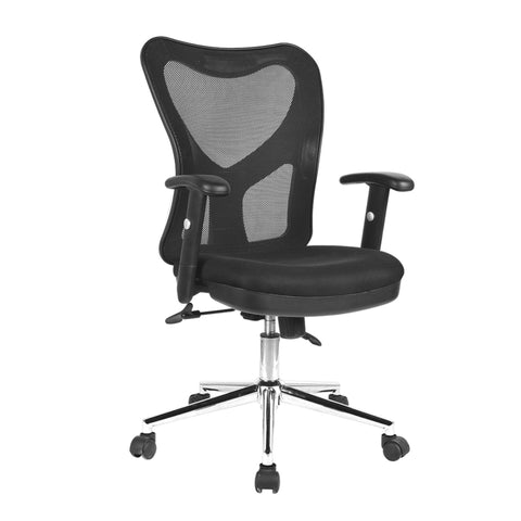Techni Mobili High Back Mesh Office Chair With Chrome Base. Color: Black