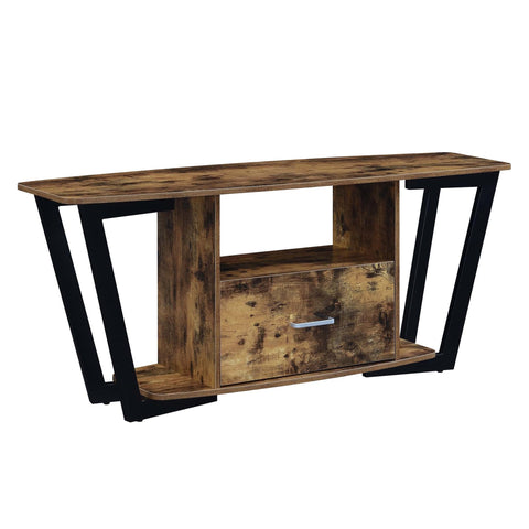 Convenience Concepts Graystone TV Stand 59.25" - Modern Entertainment Center for TVs up to 65", Industrial Media Console with Storage Drawer & Shelves for Living & Family Room, Barnwood/Black