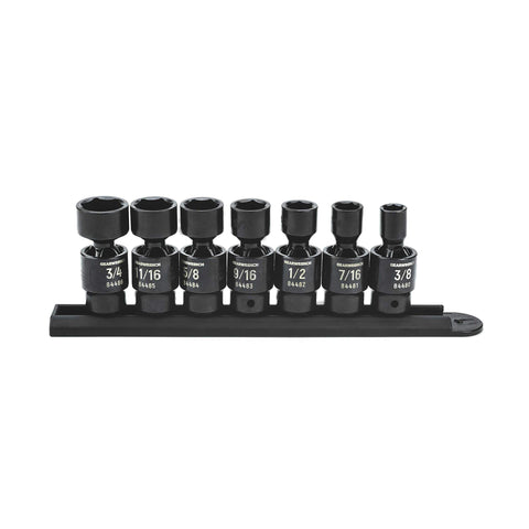GEARWRENCH 7 Pc. 3/8" Drive X-Core™ 6 Pt. Pinless Universal Impact Socket Set, SAE - 84974