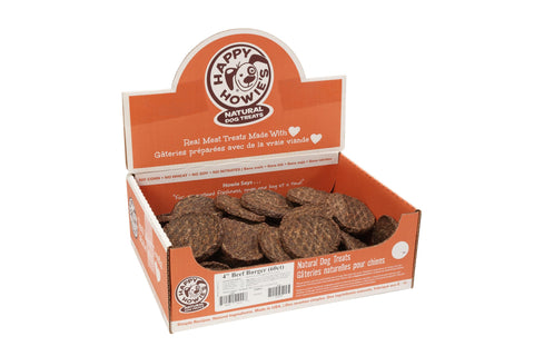 Happy Howie's Mini Doggy Burgers - Natural Healthy Dog Treats, Made with Real Beef, Hormone and Gluten Free - Beef, 60 Count (Pack of 1)