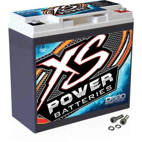 XS Power D680 1000 Amp AGM Battery with M6 Terminal Hardware - 12 Volt 20Ah 370CA Deep Cycle AGM Powercell for Car Audio Systems and Performance Cars
