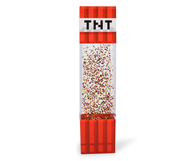 Minecraft TNT Block Glitter Motion Lamp | LED Light, Bedside Table Lamp for Desk | Video Game-Themed Room Essentials | Home Decor Accessory | 12 Inches Tall