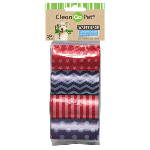 Clean Go Pet ZW9527 08 Stars and Stripes Waste Bag (8 Pack)