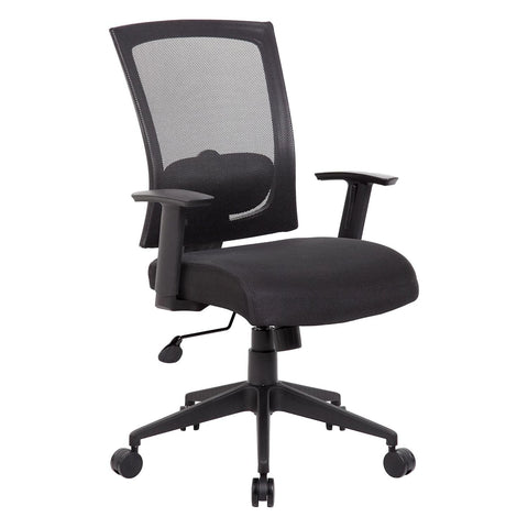 Oakestry Ergonomic Black Mesh Back Task Chair Breathable Supportive Design Swivel Adjustable Height Rolling Casters Lumbar Comfort Contoured Seat Stylish Modern Office Furniture Durable Structure